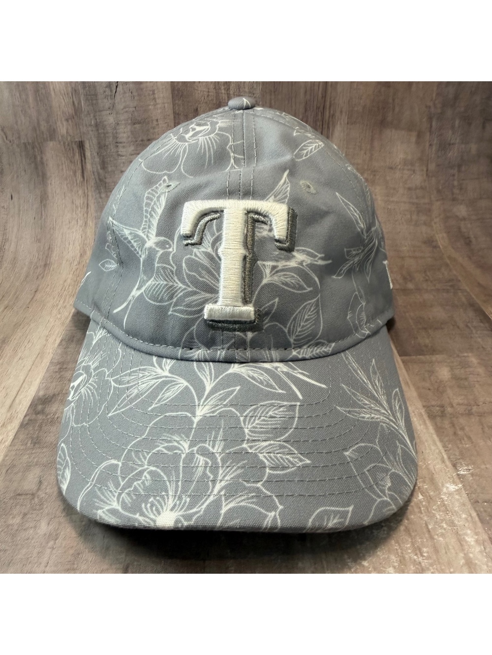 Texas Rangers Botanic YOUTH Hat New Era 9Twenty Strapback Gray Floral Cap